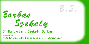 borbas szekely business card